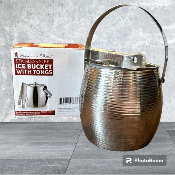 Ice Bucket with Tongs from Francois et Mimi, NWOT, NIB - Picture 2 of 10